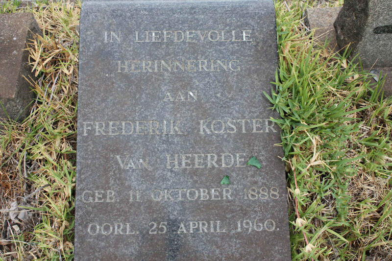 HEERDE Frederik Koster, van 1888-1960