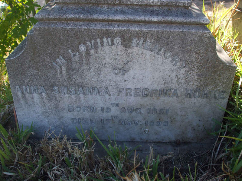 HOHNE Susanna Fredrika 1861-1893