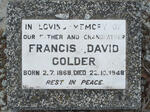 COLDER Francis David 1868-1948