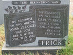 FRICK Carl C. 1916-1986 & Anna J.E. COX 1921-1982
