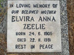ZEELIE Elvira Anna 1905-1981