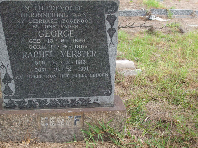 CERFF George 1899-1962 & Rachel VERSTER 1913-1971