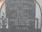 HINE Henry Thomas 1892-1962 & Dinah Elizabeth 1886-1974