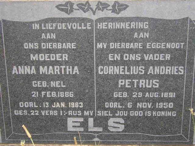 ELS Cornelius Andries Petrus 1891-1950 & Anna Martha NEL 1886-1963