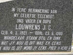 ERASMUS Louwrens J.C. 1921-1980