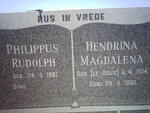 FERREIRA Philippus Rudolph 1897- & Hendriena Magdalena LE ROUX 1904-1980