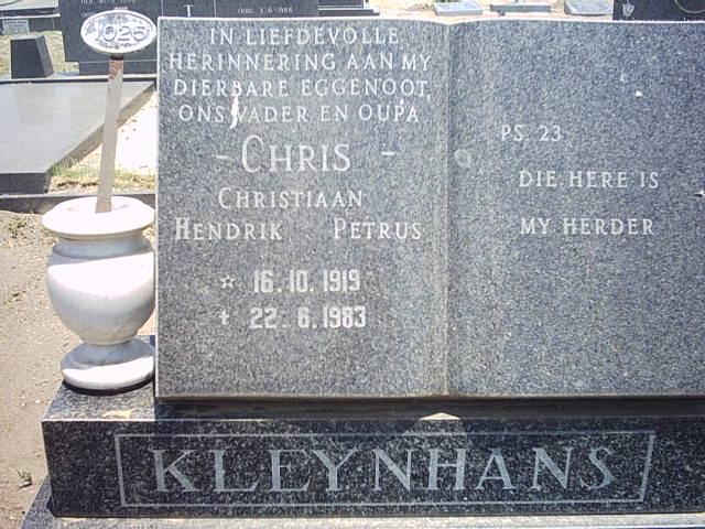 KLEYNHANS Christiaan Hendrik Petrus 1919-1983