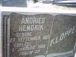 KLOPPER Andries Hendrik 1907-1983