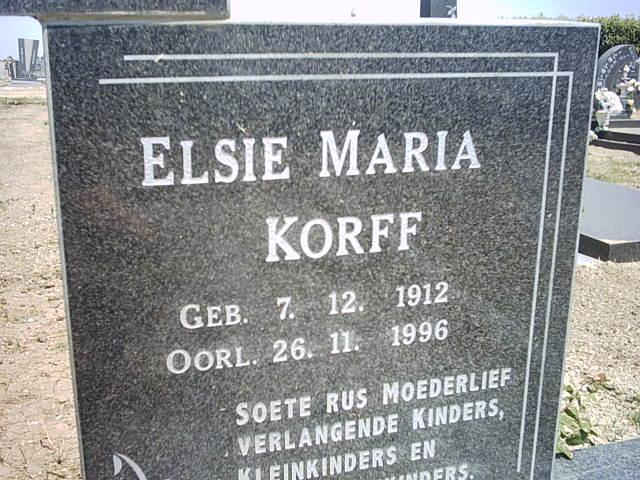 KORFF Elzie Maria 1912-1996