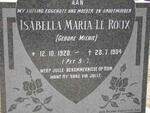 ROUX Isabella Maria, le nee MIENIE 1920-1984