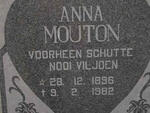 MOUTON Anna previously SCHUTTE nee VILJOEN 1896-1982