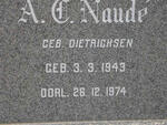 NAUDE A.G. nee DIETRICHSEN 1943-1974
