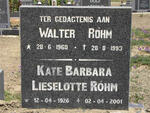 RÖHM Kate Barbara Lieselotte 1926-2001 :: RÖHM Walter 1960-1993