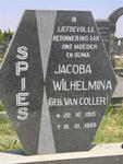 SPIES Jacoba Wilhelmina nee VAN COLLER 1915-1988
