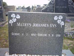 UYS Mathys Johannes 1892-1990