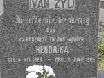 ZYL Hendrika, van 1928-1969