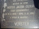 VERSTER Hester Jacoba Cecilia nee LOGGENBERG 1909-1982
