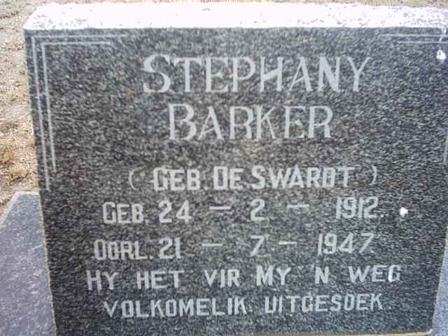 BARKER Stephany nee DE SWARDT 1912-1947