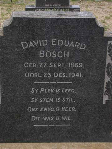 BOSCH David Eduard 1869-1941
