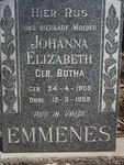 EMMENES Johanna Elizabeth nee BOTHA 1905-1958
