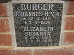 BURGER Johannes H.V.H. 1921-1998 & Elizabeth Susanna 1923-2005