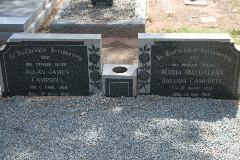 CAMPBELL Allan James 1888-1969 & Maria Magdalena Jacoba 1893-1968