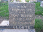 CLOETE Esme Helene 1958-1958