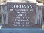 JORDAAN John E. 1898-1941 & Johanna M. 1895-1991