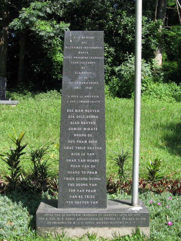 3. MONUMENT to the Indo-Chinese Vichy French Soldiers who died in Camp Clairwood in Pietermaritzburg 1941-1942