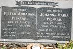 PIENAAR Pieter Abraham 1870-1936 & Johanna Maria 1870-1962