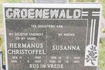 GROENEWALD Hermanus Christoffel 1929-1989 & Susanna 1928-1997