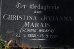 MARAIS Christina Johanna nee WILKEN 1900-1984