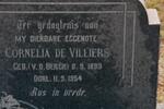 VILLIERS Cornelia, de nee V.D. BERGH 1893-1954