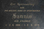 ? Sannie nee ERASMUS 1896-1978