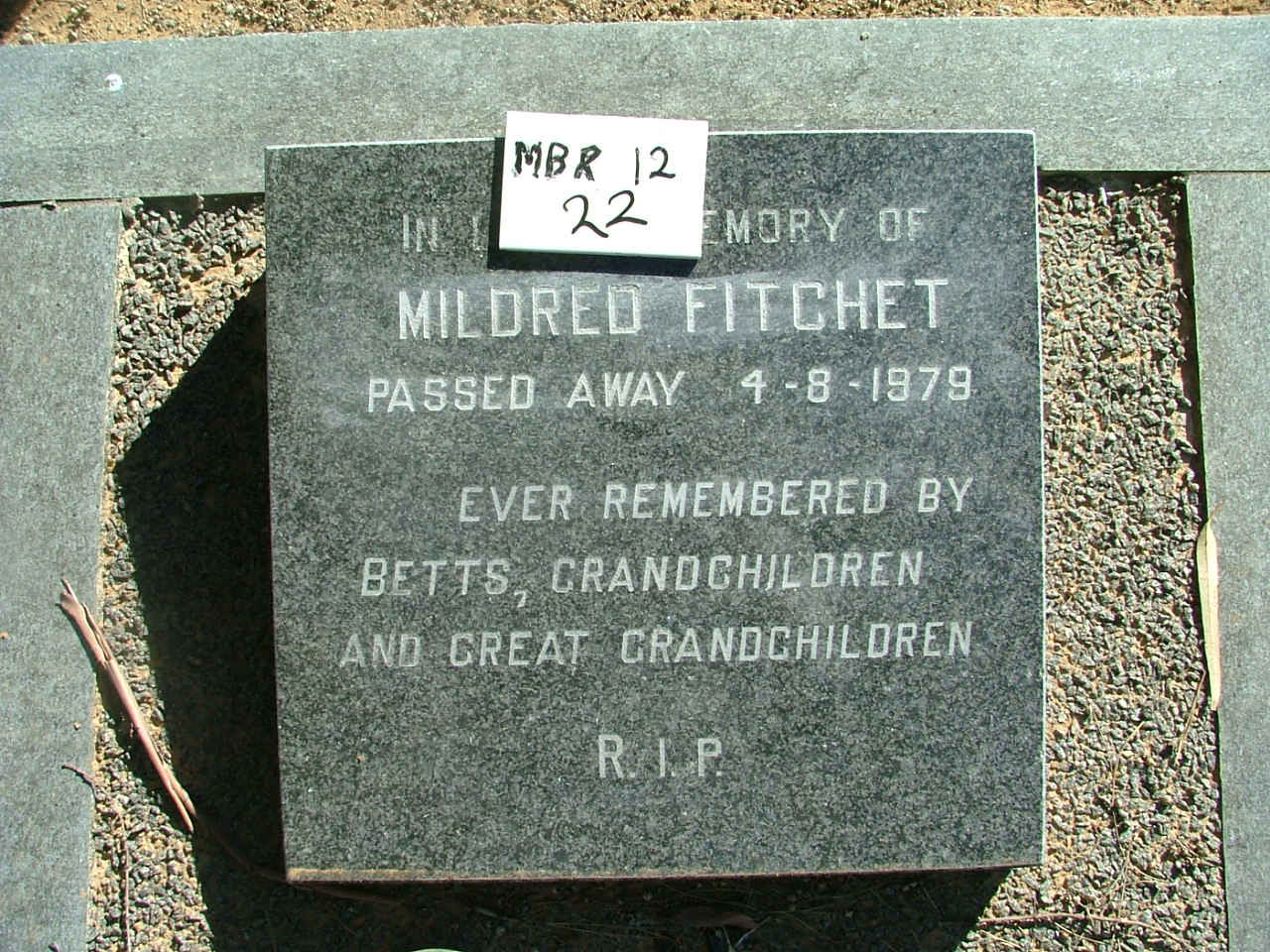FITCHET Mildred - 1979