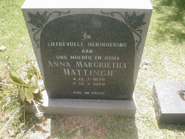 HATTINGH Anna Margritha 1878-1964