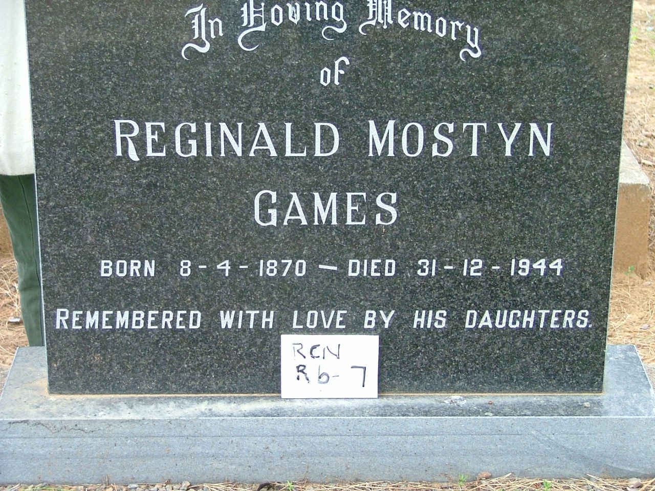 GAMES Reginald Mostyn 1870-1944