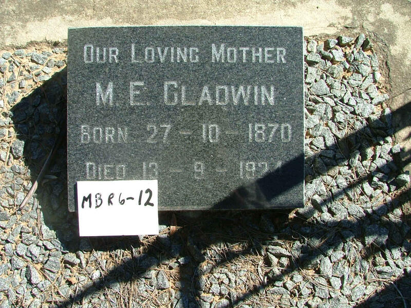 GLADWIN M.E. 1870-1924
