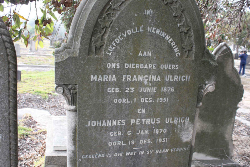 ULRICH Johannes Petrus 1871-1951 & Maria Francina 1876-1951