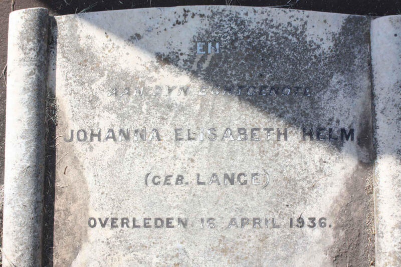 HELM Johanna Elisabeth nee LANGE -1936