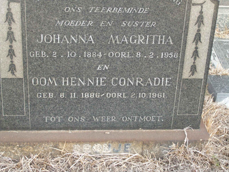 CRONJE Hennie Conradie 1886-1961 & Johanna Magritha 1884-1958