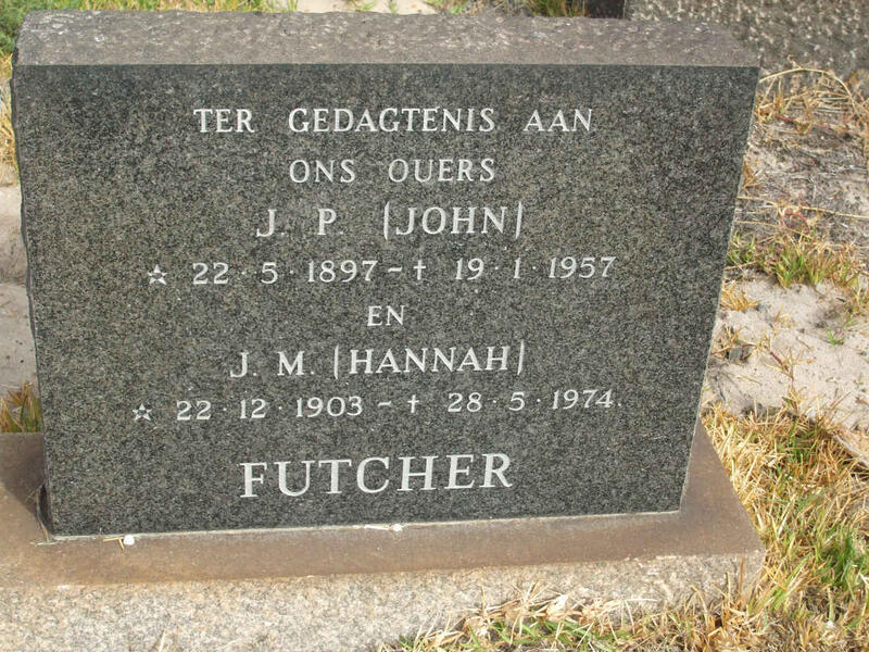 FUTCHER J.P. 1897-1957 & J.M. 1903-1974