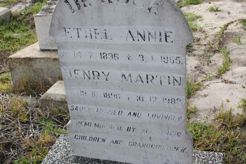 KOCK Henry Martin, de 1896-1983 & Ethel Annie 1896-1965