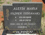 VILJOEN Aletta Maria nee VERMAAK 1889-1976