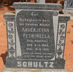 SCHULTZ Anderjetha Petronella nee KNOETZE 1882-1960