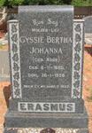 ERASMUS Gyssie Bertha Johanna nee Roos 1880-1959