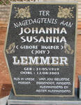 LEMMER Johanna Susanna nee HOLDER 1919-2003