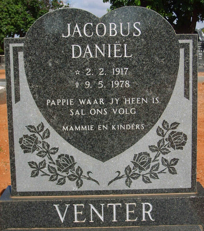 VENTER Jacobus Daniël 1917-1878