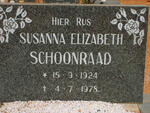 SCHOONRAAD Susanna Elizabeth 1924-1978