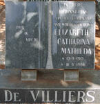 VILLIERS Elizabeth Catharina Mathilda, de 1913-1980